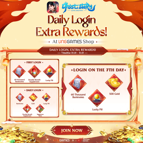 Cumulative Check-in Gifts at VNGGAMES Shop – January