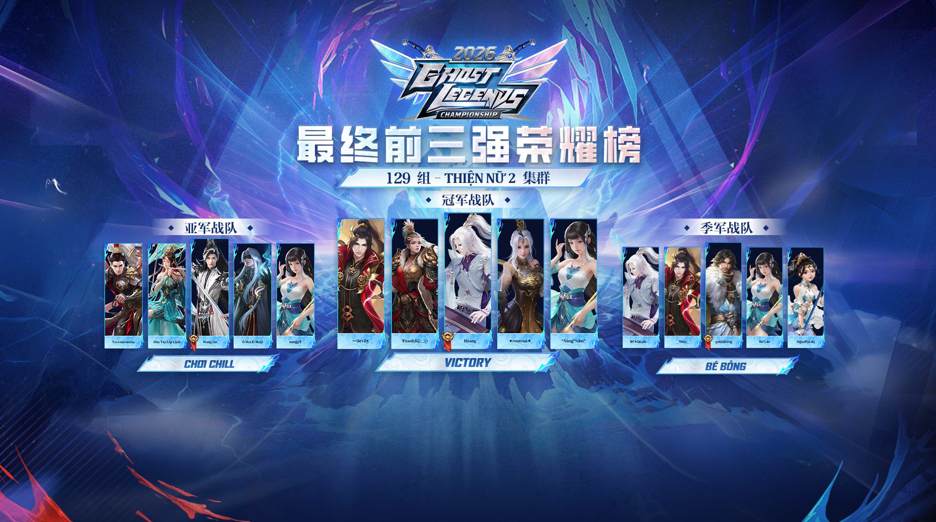 Ghost Legends Championship 2026 结果 - 129组｜THIỆN NỮ 2 集群