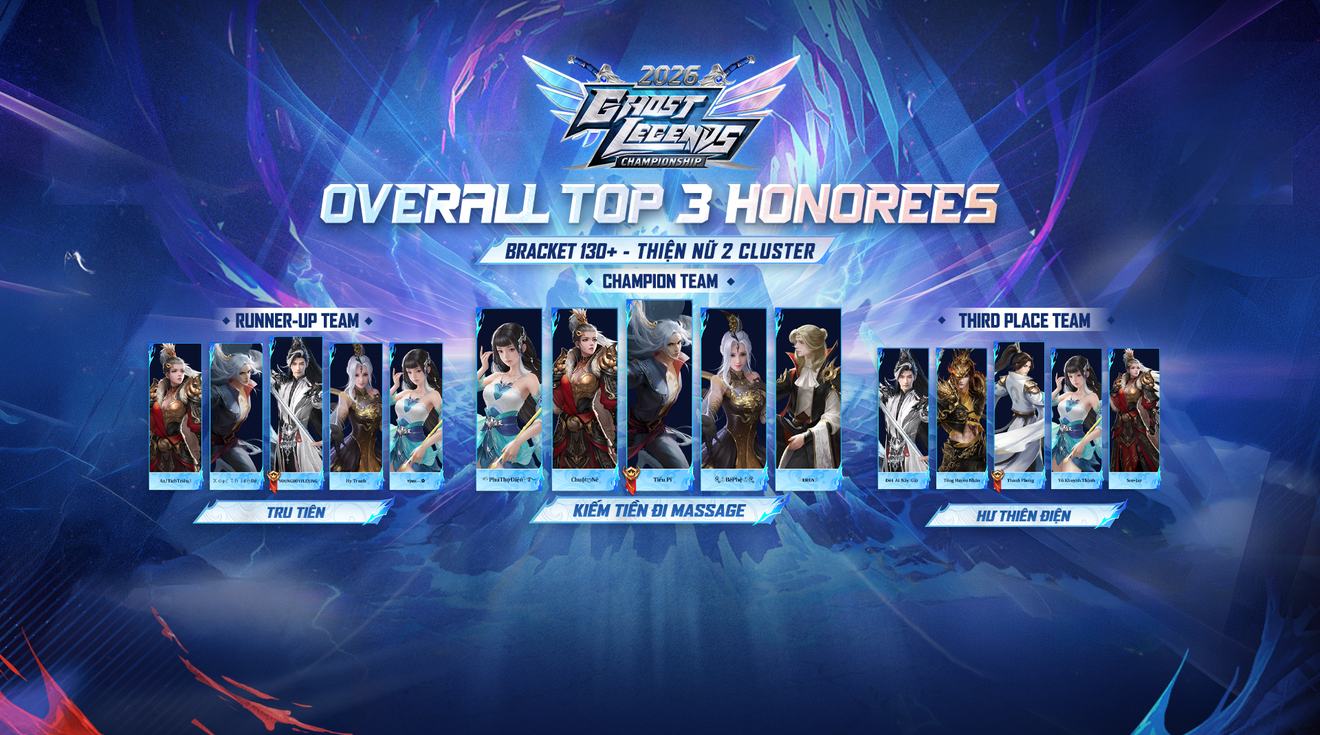 Ghost Legends Championship 2026 Results -  Bracket 130+ | Thiện Nữ 2 Cluster